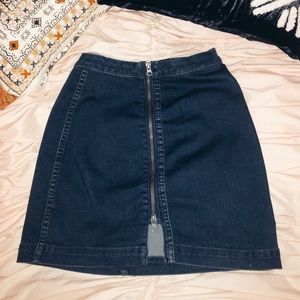 Free people zip up jean skirt